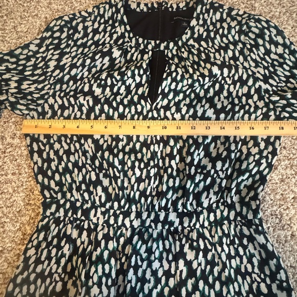Banana Republic Black, Green, & White Print Dress – Size 6 (Like New) - Picture 7 of 11
